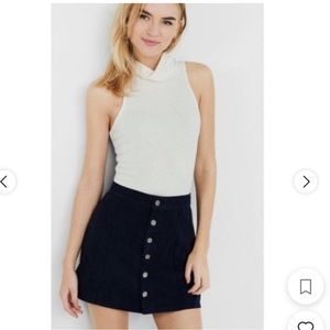 Express black faux  suede mini skirt